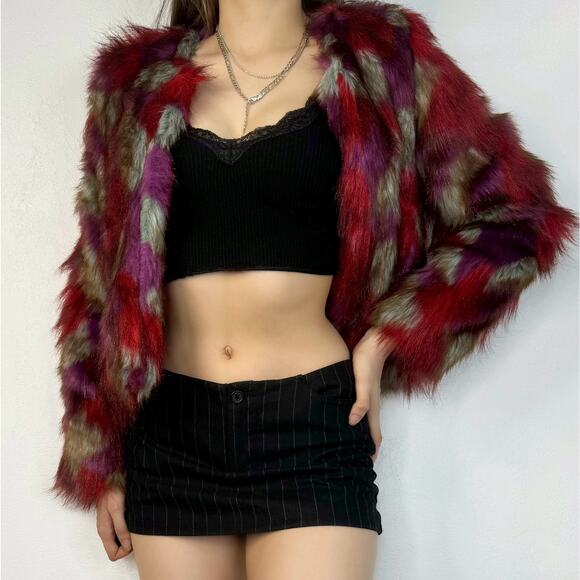 Unif Multi Color Faux Fur Jacket - Picture 2 of 7